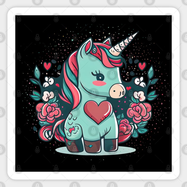 Valentines Unicorn Love Sticker by pako-valor